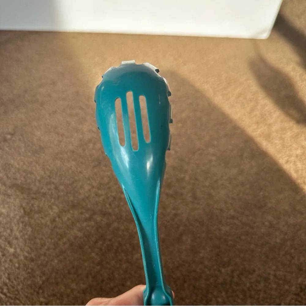 Vintage EKCO USA Teal Green Pasta Server – Spaghetti Spoon – Slotted Nylon Ladle